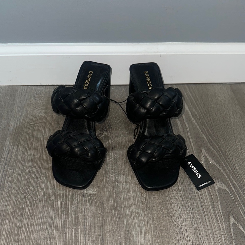 **LIKE NEW** Express Women's Black Braided Sandals